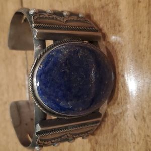 Robert Chee Lapis Sand Cast Cuff. Size 6.5
